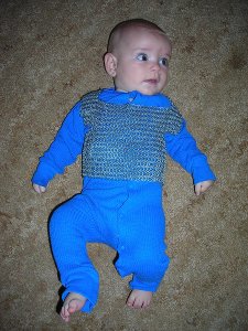 Will wearing chainmail shirt that John and I made