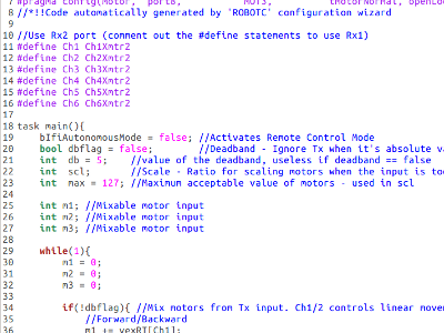 Cleaned RobotC Code